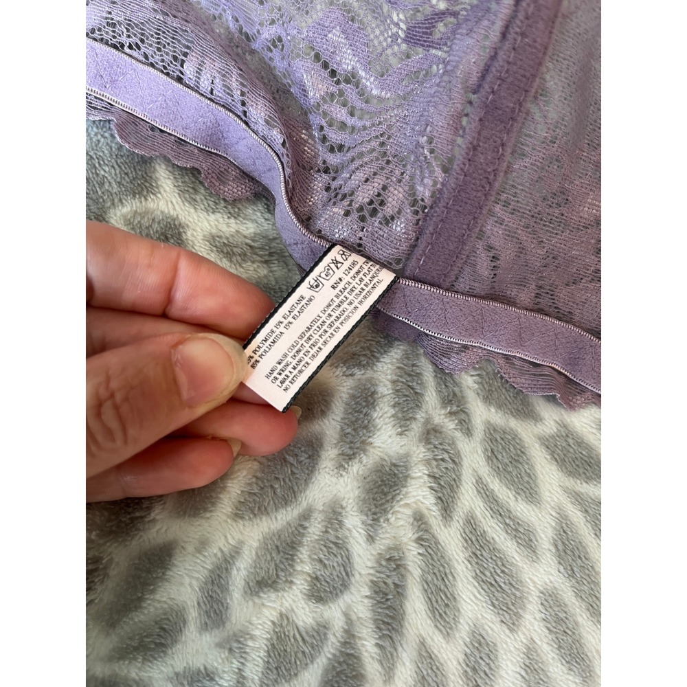 Lavender Lace Push Up Bra 38C Underwire Padded Bra Coquette Romantic Soft Girl - Picture 8 of 8